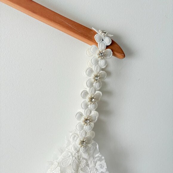 For Love & Lemons Floral Lace Rosette Cami Tank Top White Size Large - Picture 9 of 12